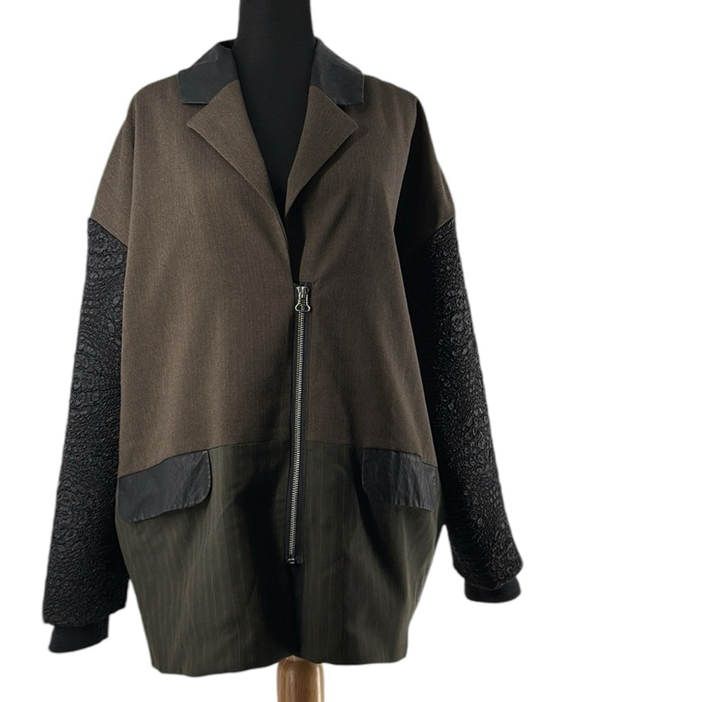 Art point blazer patch work pattern block jacket Vienna avant garde sz M - Picture 7 of 13